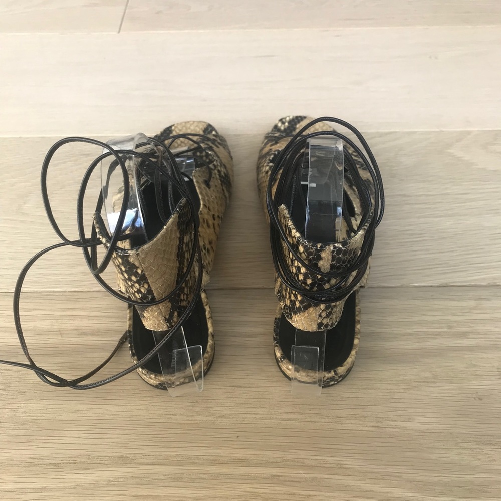 Saint Laurent Python-Embossed Gladiator Sandals - image 4